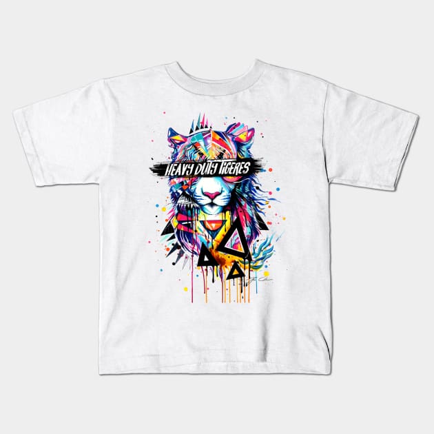 Heavy Duty Tigeres Kids T-Shirt by DJKadel